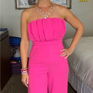 Women's Fuchsia Wide-Leg Jumpsuit